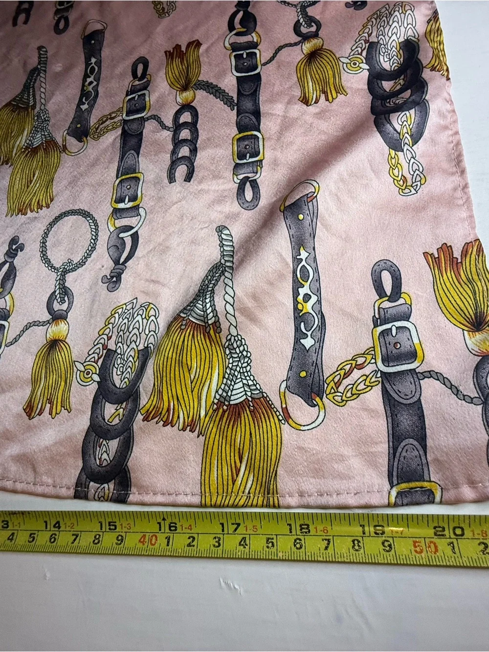 Silk-Feel Pink Equine Tassel & Buckle Scarf